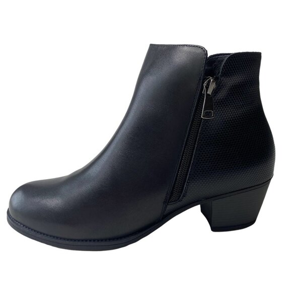 Propet Tobey Ankle Bootie Shoes Women's 10 Black Leather Block-Heel Zipper‎ NEW - Picture 9 of 14